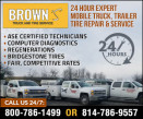 Brown's Truck Service, LLC. 100 Mile Radius logo