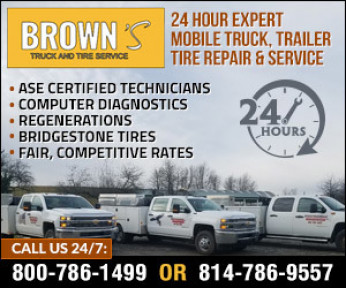 Brown's Truck Service, LLC.  100 Mile Radius Logo