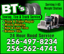 BT'S Towing, Tire, Truck Service logo