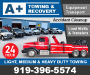 A+ TOWING & RECOVERY logo