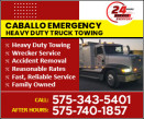 CABALLO EMERGENCY HEAVY DUTY TRUCK TOWING logo