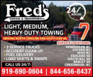 FRED'S TOWING and TRANSPORT logo