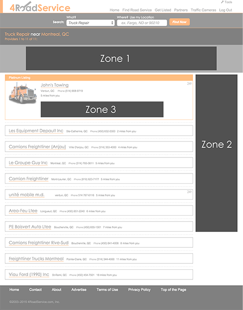 Advertising Spaces 1 to 3